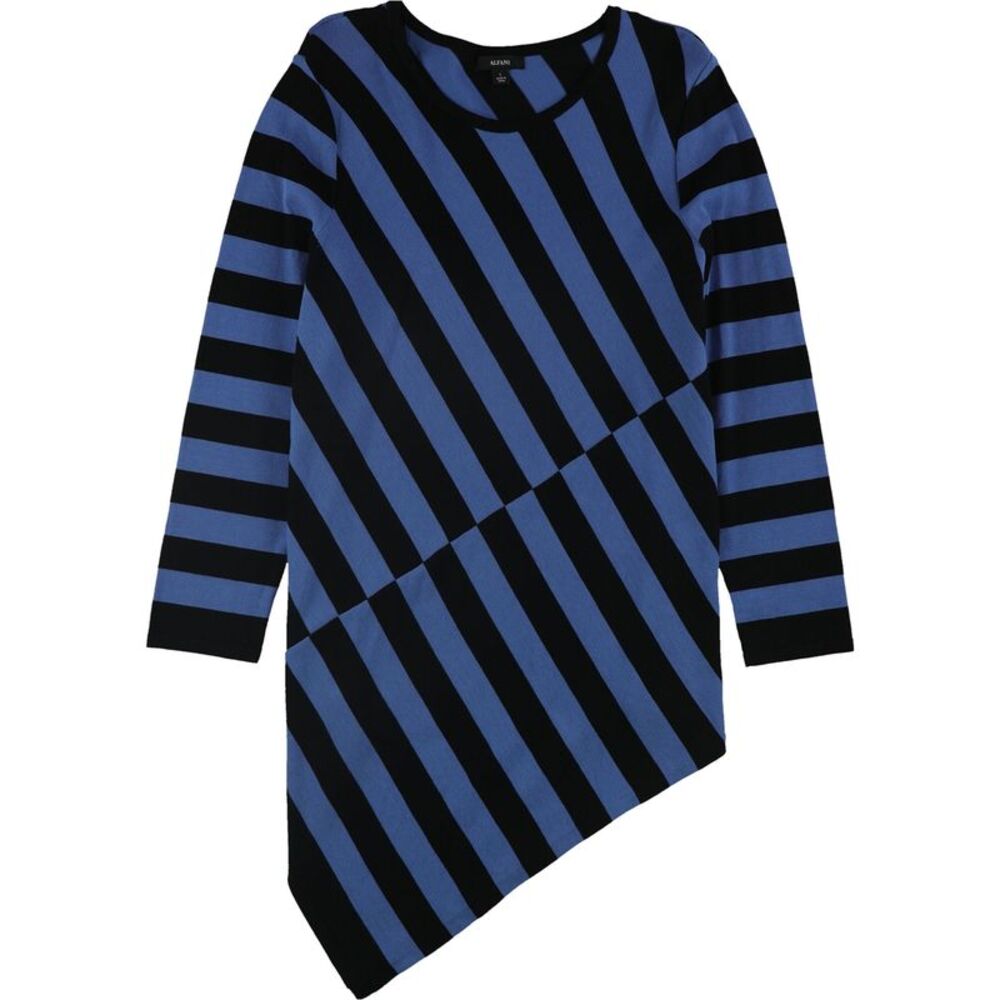 Alfani Womens Stripe Asymmetrical-Hem Tunic Sweater, NWT
